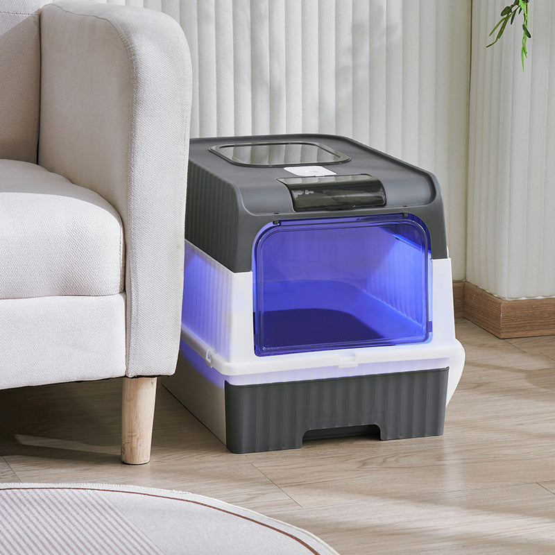 Large Closed Cat Litter Box with Anti-Splash Design