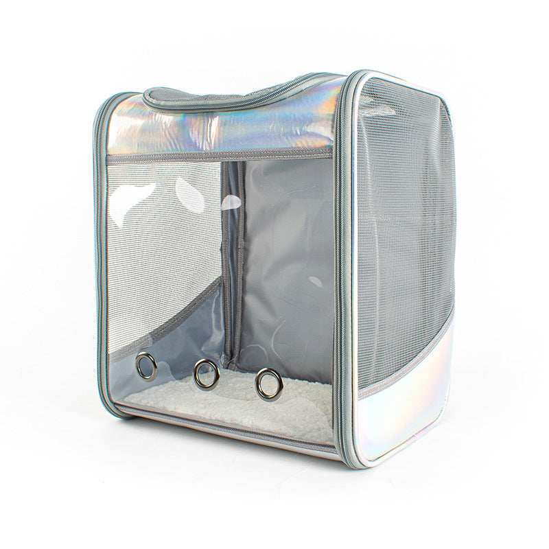 Large Transparent Laser Dog Backpack for Travel