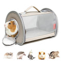 Ioview Guinea Pig Carrier Travel Small Animal Carrier Bag Lizard Bird Rabbit Carrier Cage Squirrel Breathable Bag Portable Travel Hamster Small Pet Hangbag (Small Khaki)