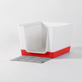 Dog Litter Box High Walls with Low Entry - Indoor Dog Toilet Solution - No Mess and Splash Guard - Potty Training Pad Holder for Clean and Hygienic Indoor Pet Care - DoggyBathroom (Red Regular)
